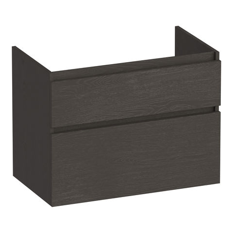 Brauer Delight onderkast - greeploos - 2 lades - 1 uitsparing - 80x45,5cm - Timber Anthracite