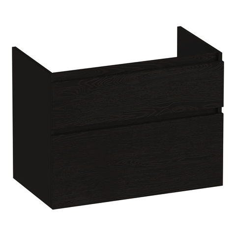 Brauer Delight onderkast - greeploos - 2-lades - 1 uitsparing - 80x45,5cm - Timber Black