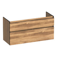 Brauer Delight Edge onderkast - greeploos - 2-lades - 1 uitsparing - 119x45,5cm - Honey