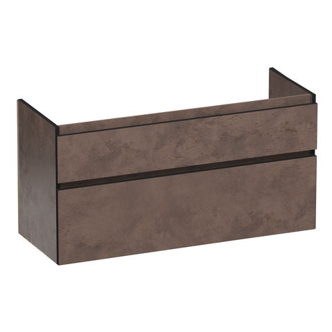 Brauer Delight Edge onderkast - greeploos - 2 lades - 2 uitsparingen - 119x45,5cm - Erosion