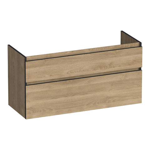 Brauer Delight Edge onderkast - greeploos - 2 lades - 2 uitsparingen - 119x45,5cm - Sunlit