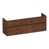 Brauer Delight Edge onderkast - greeploos - 4 lades - 2 uitsparingen - 159x45,5cm - Forest Cacao