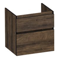 Brauer Delight Edge onderkast - greeploos - 2-lades - 1 uitsparing - 59x45,5cm - Grove