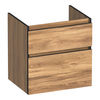 Brauer Delight Edge onderkast - greeploos - 2 lades - 1 uitsparing - 59x45,5cm - Honey