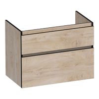 Brauer Delight Edge onderkast - greeploos - 2-lades - 1 uitsparing - 80x45,5cm - Forest Wheat
