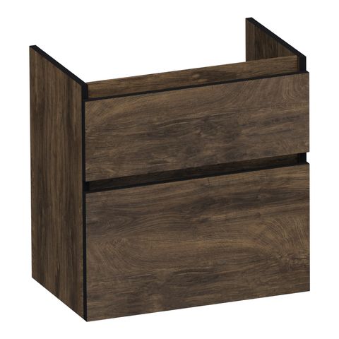 Brauer Delight Edge onderkast ondiep - greeploos - 2 lades - 1 uitsparing - 59x39cm - Grove