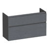 Brauer Delight onderkast ondiep - greeploos - 2 lades - 1 uitsparing - 99x39cm - Timber Grey