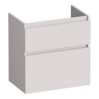 Brauer Delight onderkast ondiep - greeploos - 2-lades - 1 uitsparing - 59x39cm - Mat zand