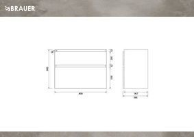 Brauer Delight onderkast ondiep - greeploos - 2 lades - 1 uitsparing - 80x39cm - Forest Tan