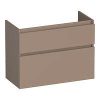 Brauer Delight onderkast ondiep - greeploos - 2 lades - 1 uitsparing - 80x39cm - Mat mokka