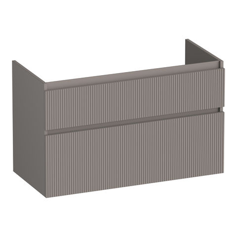 Brauer Delight Wavy onderkast - greeploos - 2 lades - 1 uitsparing - 99x45,5cm - Mat taupe