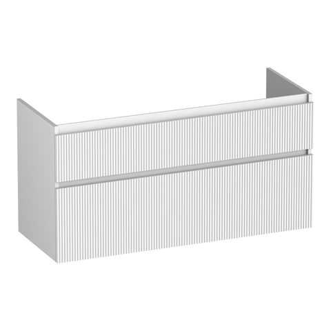 Brauer Delight Wavy onderkast - greeploos - 2 lades - 1 uitsparing - 119x45,5cm - Mat wit