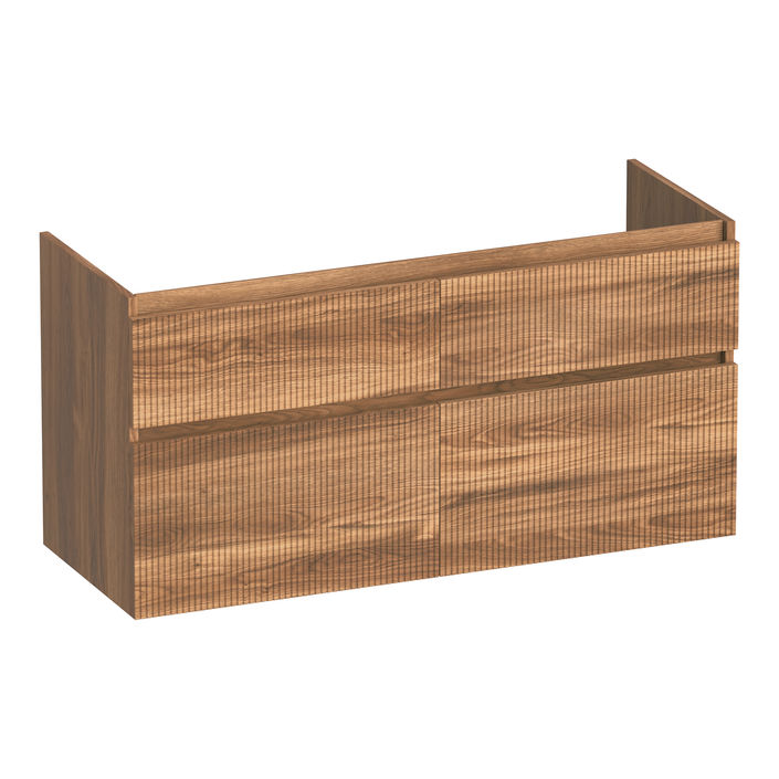 Brauer Delight Wavy onderkast - greeploos - 4-lades - 2 uitsparingen - 120x45cm - Honey