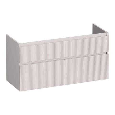 Brauer Delight Wavy onderkast - greeploos - 4 lades - 2 uitsparingen - 119x45,5cm - Mat zand