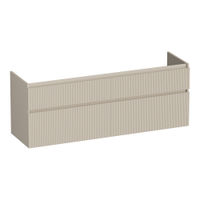 Brauer Delight Wavy onderkast - greeploos - 4 lades - 2 uitsparingen - 159x45,5cm - Mat beige