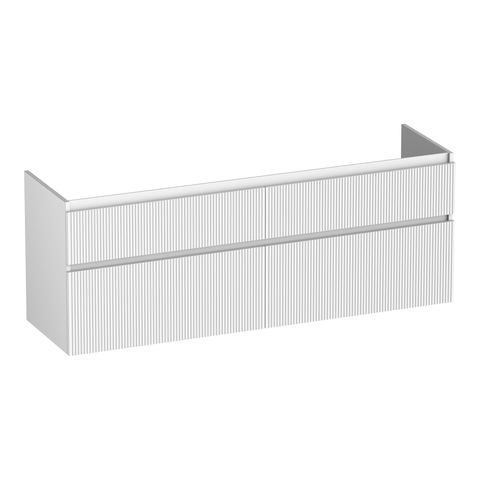 Brauer Delight Wavy onderkast - greeploos - 4 lades - 2 uitsparingen - 159x45,5cm - Mat wit