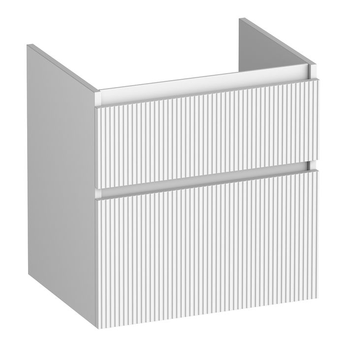 Brauer Delight Wavy onderkast - greeploos - 2 lades - 1 uitsparing - 59x45,5cm - Mat wit