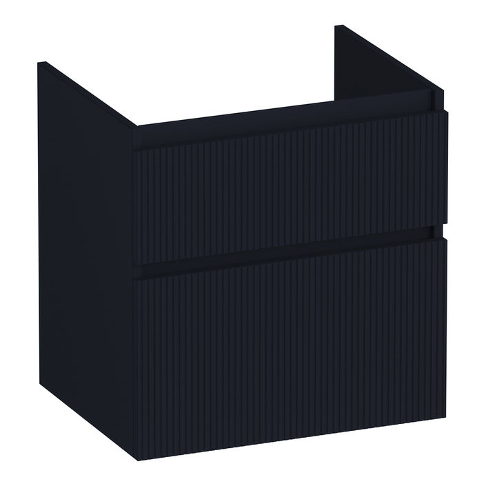 Brauer Delight Wavy onderkast - greeploos - 2 lades - 1 uitsparing - 59x45,5cm - Mat zwart