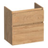 Brauer Delight Wavy onderkast ondiep - greeploos - 2 lades - 1 uitsparing - 59x39cm - Forest Tan