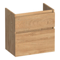 Brauer Delight Wavy onderkast ondiep - greeploos - 2 lades - 1 uitsparing - 59x39cm - Forest Tan