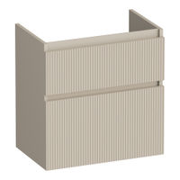 Brauer Delight Wavy onderkast ondiep - greeploos - 2 lades - 1 uitsparing - 59x39cm - Mat beige