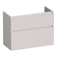 Brauer Delight Wavy onderkast ondiep - greeploos - 2 lades - 1 uitsparing - 80x39cm - Mat zand