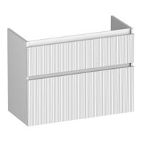 Brauer Delight Wavy onderkast ondiep - greeploos - 2 lades - 1 uitsparing - 80x39cm - Mat wit