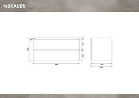 Brauer Joy onderkast - greeploos - 2-lades - 1 uitsparingen - 99x45,5cm - Grove
