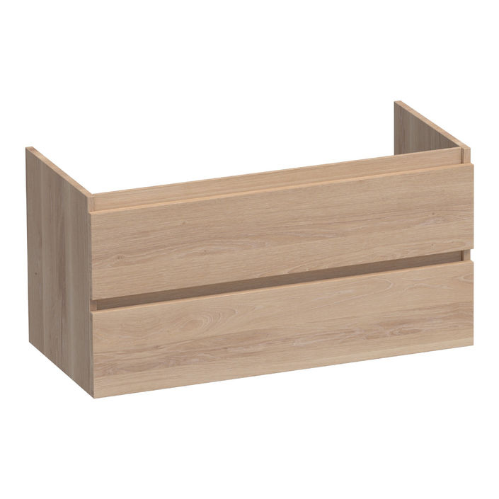 Brauer Joy onderkast - greeploos - 2-lades - 1 uitsparingen - 100x45cm - Eiken naturel