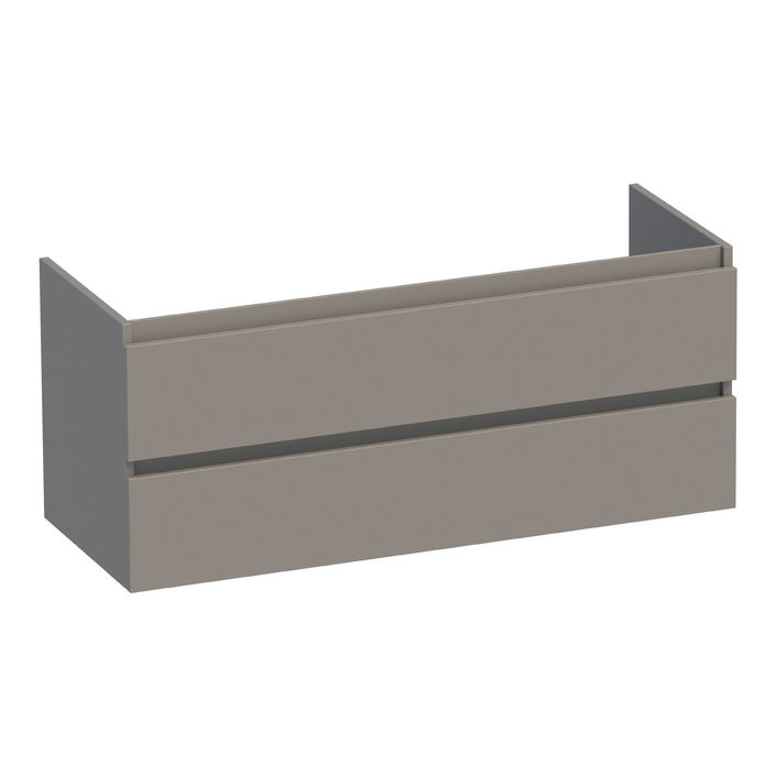 Brauer Joy onderkast - greeploos - 2-lades - 1 uitsparingen - 99x45,5cm - Mat taupe