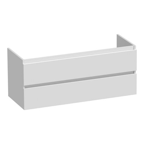 Brauer Joy onderkast - greeploos - 2-lades - 1 uitsparingen - 119x45,5cm - Hoogglans wit