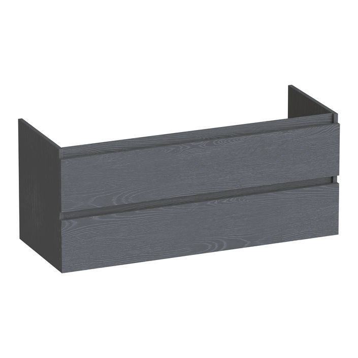 Brauer Joy onderkast - greeploos - 2-lades - 1 uitsparingen - 119x45,5cm - Timber Grey