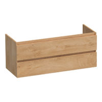 Brauer Joy onderkast - greeploos - 2-lades - 2 uitsparingen - 119x45,5cm - Forest Tan
