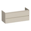 Brauer Joy onderkast - greeploos - 2 lades - 2 uitsparingen - 119x45,5cm - Mat beige