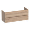 Brauer Joy onderkast - greeploos - 4-lades - 2 uitsparingen - 120x45cm - Eiken naturel