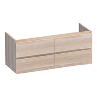Brauer Joy onderkast - greeploos - 4-lades - 2 uitsparingen - 120x45cm - Eiken wit