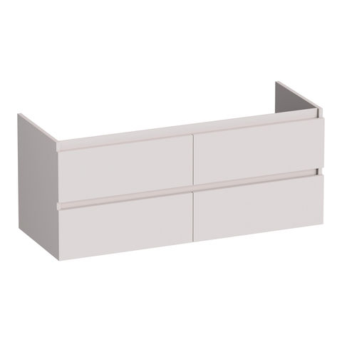 Brauer Joy onderkast - greeploos - 4-lades - 2 uitsparingen - 119x45,5cm - Mat zand