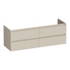 Brauer Joy onderkast - greeploos - 4-lades - 2 uitsparingen - 139x45,5cm - Mat beige