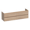 Brauer Joy onderkast - greeploos - 4-lades - 2 uitsparingen - 160x45cm - Eiken naturel