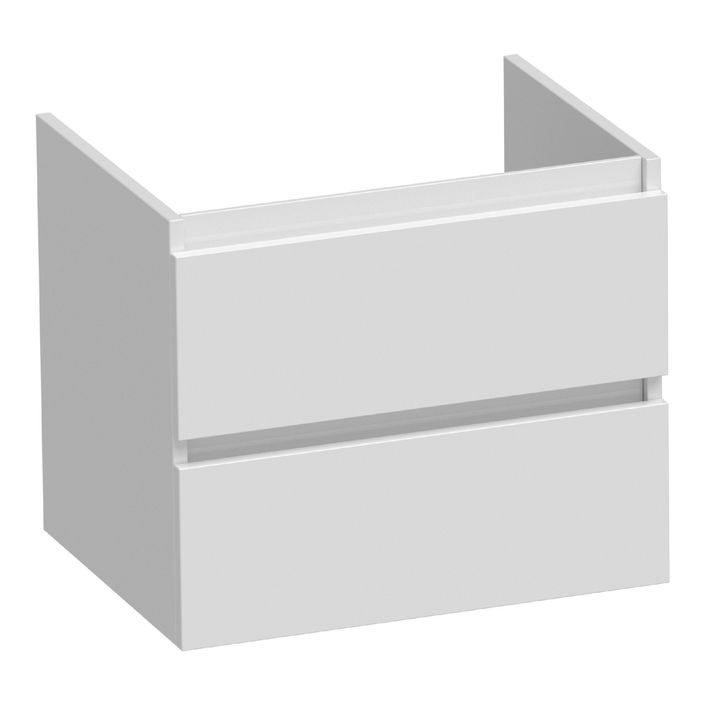 Brauer Joy onderkast - greeploos - 2 lades - 1 uitsparing - 59x45,5cm - Hoogglans wit