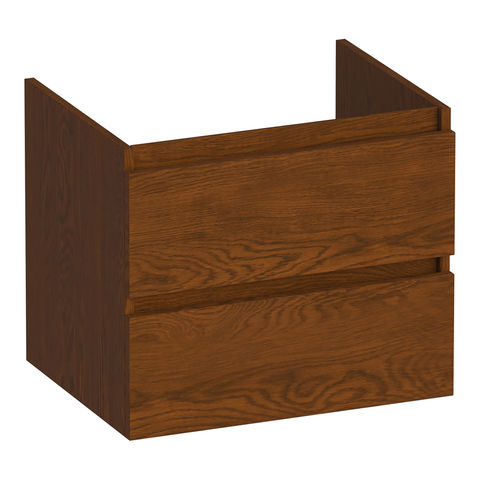 Brauer Joy onderkast - greeploos - 2-lades - 1 uitsparingen - 59x45,5cm - Massief eiken bruin