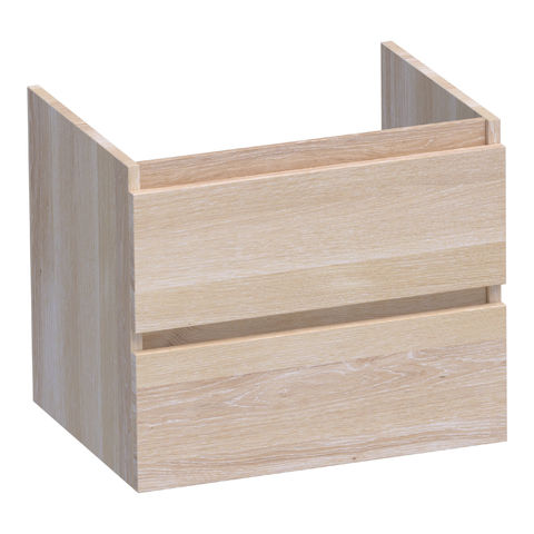 Brauer Joy onderkast - greeploos - 2-lades - 1 uitsparingen - 60x45cm - Eiken wit