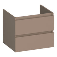 Brauer Joy onderkast - greeploos - 2-lades - 1 uitsparingen - 59x45,5cm - Mat mokka