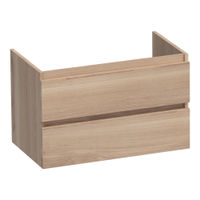 Brauer Joy onderkast - greeploos - 2-lades - 1 uitsparingen - 80x45cm - Eiken naturel