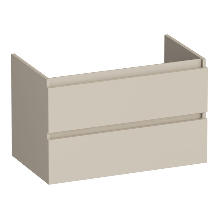 Brauer Joy onderkast - greeploos - 2-lades - 1 uitsparingen - 80x45,5cm - Mat beige