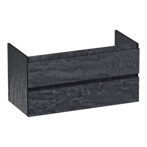 Brauer Joy Edge onderkast - greeploos - 2 lades - 1 uitsparing - 99x45,5cm - Damascus
