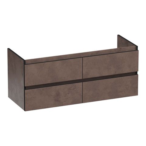 Brauer Joy Edge onderkast - greeploos - 4 lades - 2 uitsparingen - 119x45,5cm - Erosion