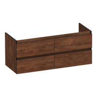Brauer Joy Edge onderkast - greeploos - 4 lades - 2 uitsparingen - 119x45,5cm - Forest Cacao
