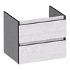 Brauer Joy Edge onderkast - greeploos - 2 lades - 1 uitsparing - 59x45,5cm - Forest Seashell