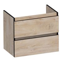 Brauer Joy Edge onderkast ondiep - greeploos - 2 lades - 1 uitsparing - 59x39cm - Forest Wheat